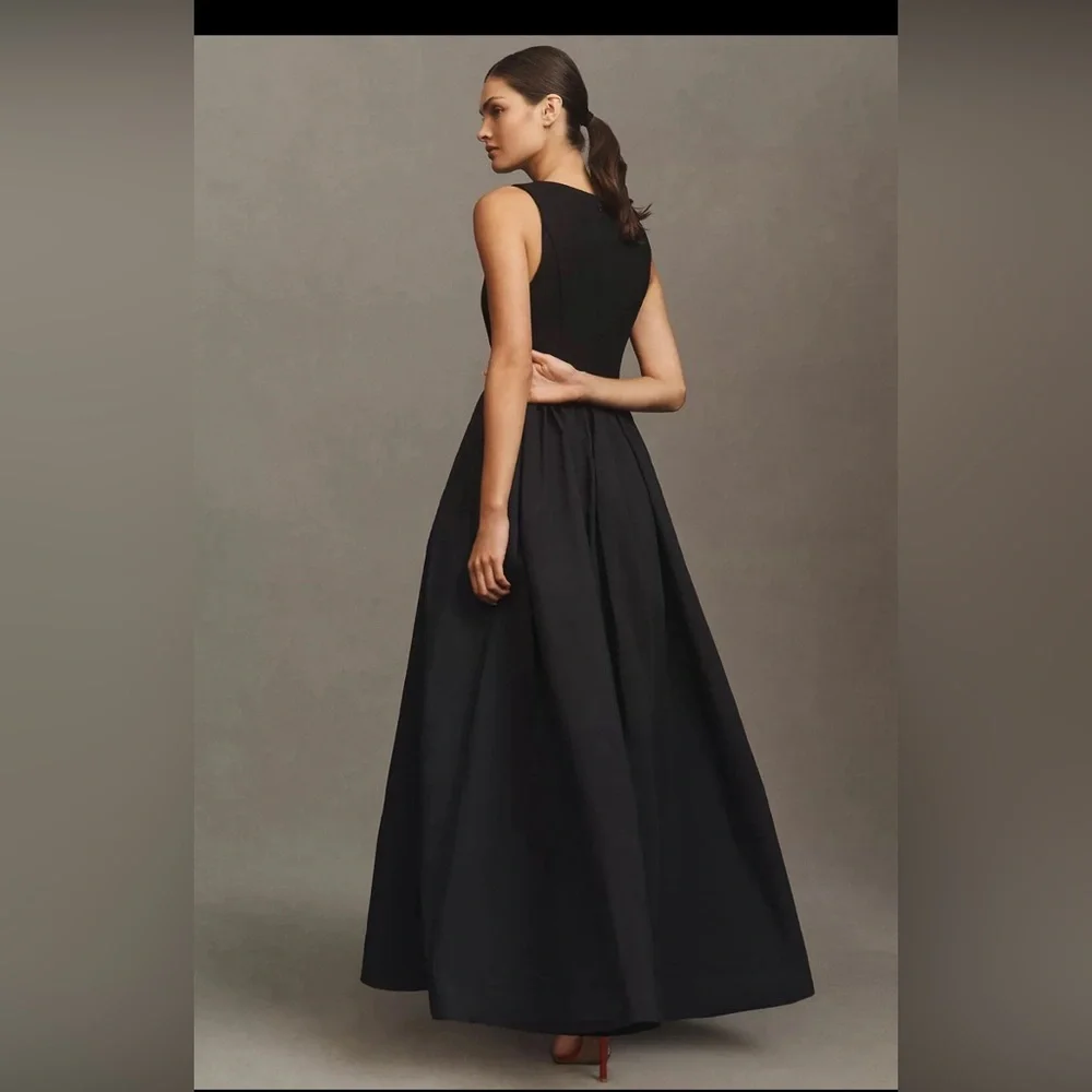 NWT BHLDN Jemma XL Scoop-Neck Corset Fit & Flare Black Anthropologie Maxi Dress - Picture 3 of 6